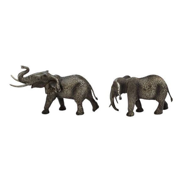 Schleich African Elephants Bull Cow Wild Life Figures Hand Painted Realistic Toy - Picture 5 of 12